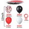 50 Pack 12 Inch Red and Black Latex Balloons - Black, White, and Red Confetti Balloons with Ribbons for Birthday, Graduation, Wedding, Bridal Shower, and Party Decorations